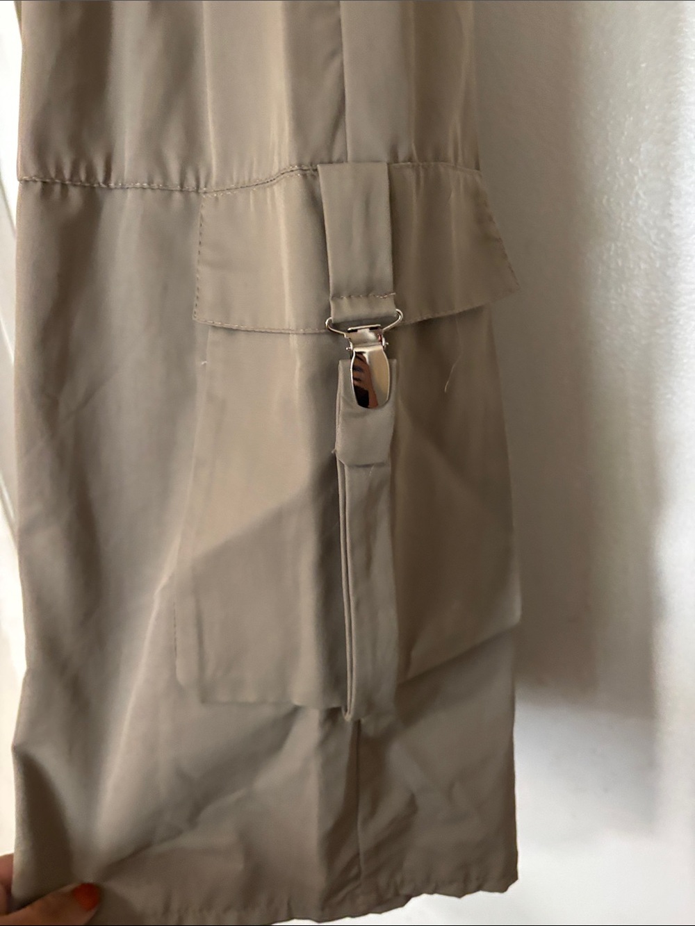 NWT Cargo Skirt with adjustable length in Taupe with Elastic Waist - Picture 2 of 7